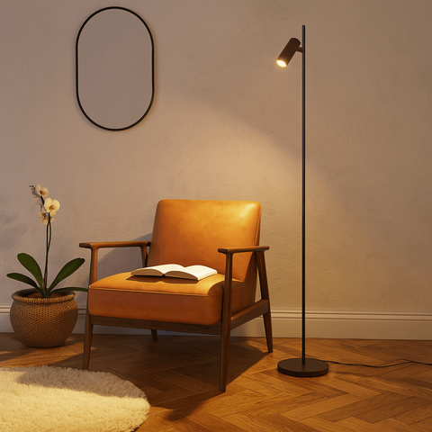 Luminária de Piso Abajur Chão Sofhie Marrom Cortem