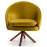 Poltrona Decorativa Sala de Estar Base Giromad Madeira Rafa B-279 Veludo Mostarda - Domi - 2