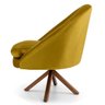 Poltrona Decorativa Sala de Estar Base Giromad Madeira Rafa B-279 Veludo Mostarda - Domi - 3