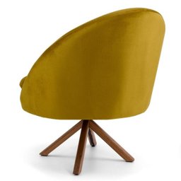 Poltrona Decorativa Sala de Estar Base Giromad Madeira Rafa B-279 Veludo Mostarda - Domi - 6