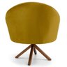 Poltrona Decorativa Sala de Estar Base Giromad Madeira Rafa B-279 Veludo Mostarda - Domi - 4