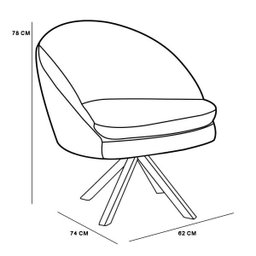 Poltrona Decorativa Sala de Estar Base Giromad Madeira Rafa B-279 Veludo Mostarda - Domi - 5