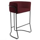 Ver imagem 1 de Banqueta Decorativa Base Aço Preto Betina B-278 Veludo Marsala - Domi