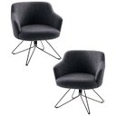 Ver imagem 1 de Kit 2 Poltronas Decorativas Base Orby Jade C-469 Linho Mescla - Domi