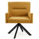 Ver imagem 2 de Kit 2 Poltronas Decorativas Giratórias Base Eiffel Preto Angel B-279 Veludo Amarelo- Domi