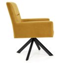 Ver imagem 5 de Kit 2 Poltronas Decorativas Giratórias Base Eiffel Preto Angel B-279 Veludo Amarelo- Domi