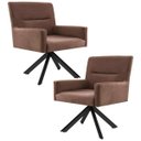 Ver imagem 1 de Kit 2 Poltronas Decorativas Giratórias Base Eiffel Preto Angel B-276 Veludo Ferrugem - Domi