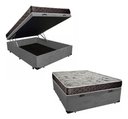 Ver imagem 1 de Cama Box Baú Casal Conforto Suede Cinza + Colchão Casal Conforto Espuma D33 30x138x188