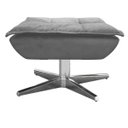 Ver imagem 3 de Kit 2 Poltronas Decorativas Base Giratória Cromada com Puff Opla Suede Grafite - Ibiza