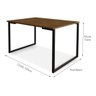Mesa Jantar Estilo Industrial 120x0,80 Para 4 Lugares - Preto/Imbuia - 3