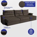 Ver imagem 2 de Sofá Retrátil e Reclinável 3,90m com Molas e Espuma D33 Thunder Velusoft Café Cama Inbox