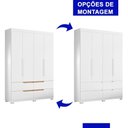 Ver imagem 5 de Guarda Roupa Solteiro Doble 4 Portas e 4 Gavetas Flex Freijó/branco - Móveis Albatroz