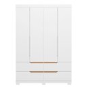 Ver imagem 3 de Guarda Roupa Solteiro Doble 4 Portas e 4 Gavetas Flex Freijó/branco - Móveis Albatroz