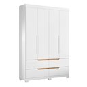 Ver imagem 1 de Guarda Roupa Solteiro Doble 4 Portas e 4 Gavetas Flex Freijó/branco - Móveis Albatroz