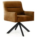 Ver imagem 1 de Poltrona Decorativa Sala de Estar Giratória Base Eiffel Preto Angel B-262 Veludo Laranja - Domi
