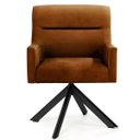 Ver imagem 2 de Poltrona Decorativa Sala de Estar Giratória Base Eiffel Preto Angel B-262 Veludo Laranja - Domi