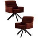 Ver imagem 1 de Kit 2 Poltronas Decorativas Giratórias Base Eiffel Preto Angel B-417 Veludo Malbec - Domi