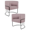 Ver imagem 1 de Kit 2 Poltronas Decorativas Base Aço Betina B-305 Veludo Rosê - Domi
