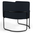 Ver imagem 3 de Poltrona Decorativa Sala de Estar Base Aço Betina C-05 Corano Preto - Domi