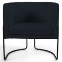 Ver imagem 2 de Poltrona Decorativa Sala de Estar Base Aço Betina C-05 Corano Preto - Domi
