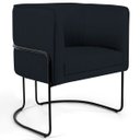 Ver imagem 1 de Poltrona Decorativa Sala de Estar Base Aço Betina C-05 Corano Preto - Domi