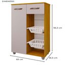 Ver mais imagens de Fruteira 2 Cestos 1 Porta Lia Chf Móveis Cinamomo/off White Cinamomo com Off White