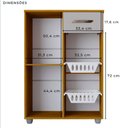 Ver imagem 7 de Fruteira 2 Cestos 1 Porta Lia Chf Móveis Cinamomo/off White Cinamomo com Off White