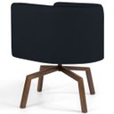 Ver imagem 3 de Poltrona Decorativa Sala de Estar Giratória Base Ka Madeira Betina C-05 Corano Preto - Domi