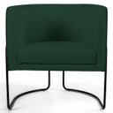Ver imagem 2 de Poltrona Decorativa Sala de Estar Base Aço Betina C-117 Linho Verde Musgo - Domi