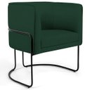 Ver imagem 1 de Poltrona Decorativa Sala de Estar Base Aço Betina C-117 Linho Verde Musgo - Domi