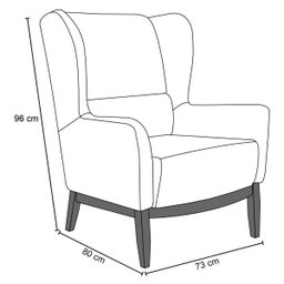 Poltrona Decorativa Sala de Estar Base Madeira Milena C-05 C-315 - Domi - 4