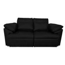 Ver imagem 6 de Sofá Decorativo Sala de Estar Marselha Retratil Manual 4 Lugares 250cm Couro Preto - Mozzelar