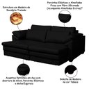 Ver imagem 3 de Sofá Decorativo Sala de Estar Marselha Retratil Manual 4 Lugares 250cm Couro Preto - Mozzelar