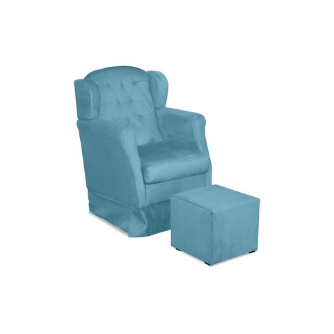 Puff e Poltrona Amamentação Balanço Quarto Baby Suede Tifany - Incasa Decor