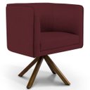 Ver imagem 1 de Poltrona Decorativa Sala de Estar Giratória Base Giromad Madeira Betina B-278 Veludo Marsala -