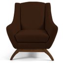 Ver imagem 2 de Poltrona Decorativa Sala de Estar Base Manu Madeira Juliet B-276 Veludo Marrom - Domi