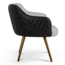 Ver imagem 4 de Kit 2 Poltronas Decorativas Jade Pés Palito Madeira C-315 Corano Tressê Linho Cinza Claro - Domi