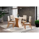Ver imagem 4 de Mesa para Cozinha Luiza SC42 + Tampo Madeirado Vidro Curvo 120x80cm Nature/Off White - Henn