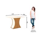 Ver imagem 2 de Mesa para Cozinha Luiza SC42 + Tampo Madeirado Vidro Curvo 120x80cm Nature/Off White - Henn