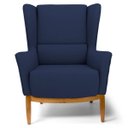 Ver imagem 3 de Kit 2 Poltronas Decorativas Base Manu Madeira Milena B-287 Veludo Marinho - Domi