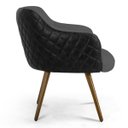 Ver imagem 4 de Kit 2 Poltronas Decorativas Jade Pés Palito Madeira C-416 Corano Tressê Linho Cinza Escuro -