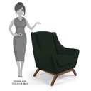 Ver imagem 4 de Poltrona Decorativa Sala de Estar Base Manu Madeira Juliet B-303 Veludo Verde Musgo - Domi