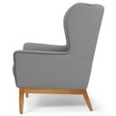 Ver imagem 5 de Kit 2 Poltronas Decorativas Base Manu Madeira Milena C-416 Cinza Escuro - Domi