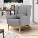 Ver imagem 2 de Kit 2 Poltronas Decorativas Base Manu Madeira Milena C-416 Cinza Escuro - Domi