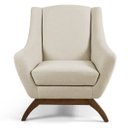 Ver imagem 3 de Kit 2 Poltronas Decorativas Juliet Base de Madeira C-107 Linho Bege - Domi