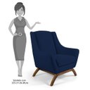 Ver imagem 4 de Poltrona Decorativa Sala de Estar Base Manu Madeira Juliet B-304 Veludo Azul Marinho - Domi