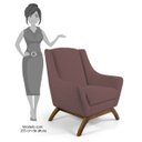 Ver imagem 4 de Poltrona Decorativa Sala de Estar Base Manu Madeira Juliet B-305 Veludo Rosê - Domi