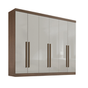 Ver imagem 1 de Guarda Roupa Casal da Vinci 6 Portas Mdf Castanho Off White