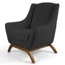 Ver imagem 2 de Kit 2 Poltronas Decorativas Juliet Base de Madeira C-465 Linho Chumbo - Domi