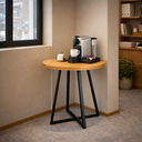 Ver imagem 5 de Mesa Bistrô Redonda em Madeira Maciça com Base de Ferro – 60 Cm